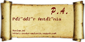 Pödör Antónia névjegykártya